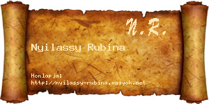 Nyilassy Rubina névjegykártya